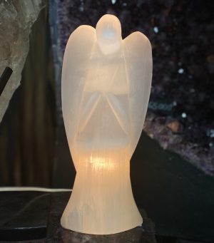Selenitový anděl - lampička - 30 cm