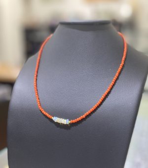 Náhrdelník korál, drahý opál